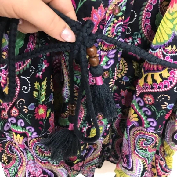 Anthropologie Paisley Purple Bohemian Tunic - Picture 7 of 9